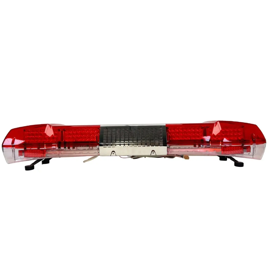 Rood Noodlicht Bar 47 Inch Led Brandweerwagen Waarschuwingslicht Verkeersveiligheid Super Heldere Led Lights Bar Sirene Speaker Voor Auto