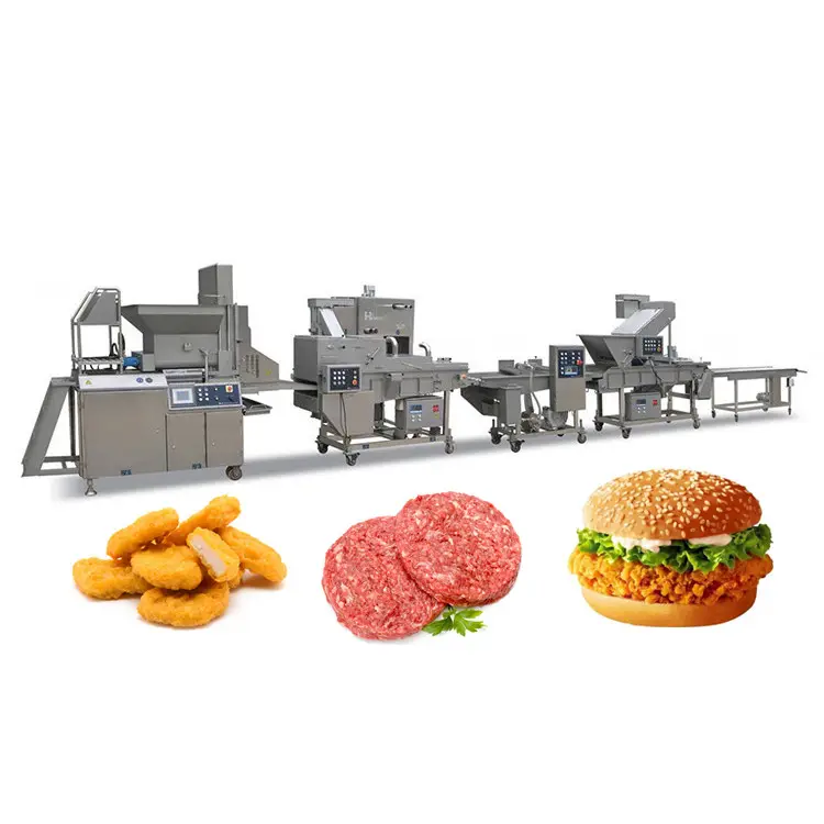 Máquina de prensado Industrial de hamburguesas, máquina de prensado de línea de pepitas de pollo, precio automático