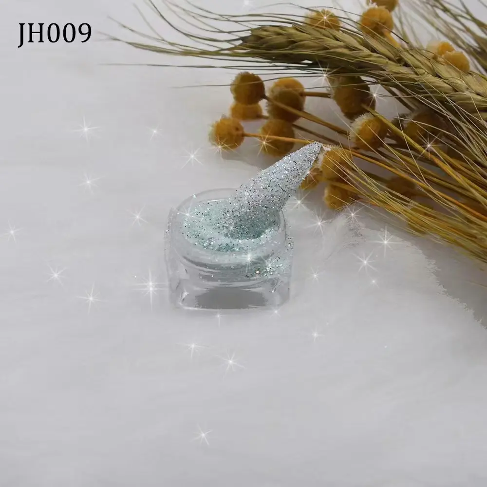 Venta al por mayor Polvo brillante de poliéster serie JH para cosméticos, maquillaje, nail art, decoración de todos los festivales, artesanía, juguetes, etc.