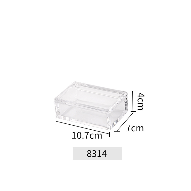 Empty cotton swab and dental floss box with lid 8314