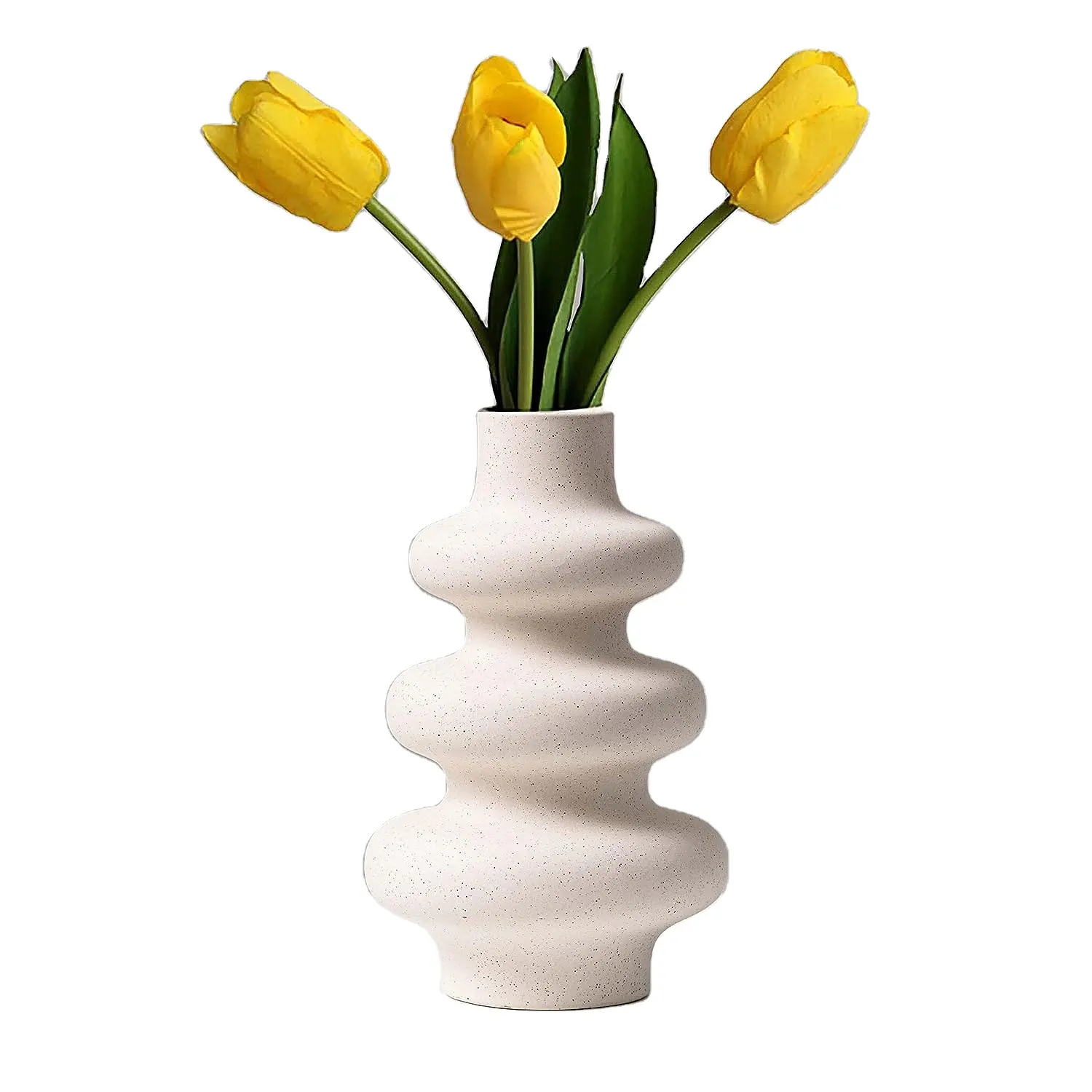 Creme de porcelana Vaso para Sala Abstrato Nórdico Moderno Decorativo Flor Branco Vasos Cerâmicos para Pampas Grama Flores Secas