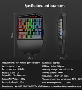 One-handed Gaming <strong>Keyboard</strong> T19 Colored Backlit Usb <strong>Multimedia</strong> Waterproof Typewriter Mini <strong>Keyboard</strong> <strong>Computer</strong> <strong>Keyboard</strong> - Product Image 5