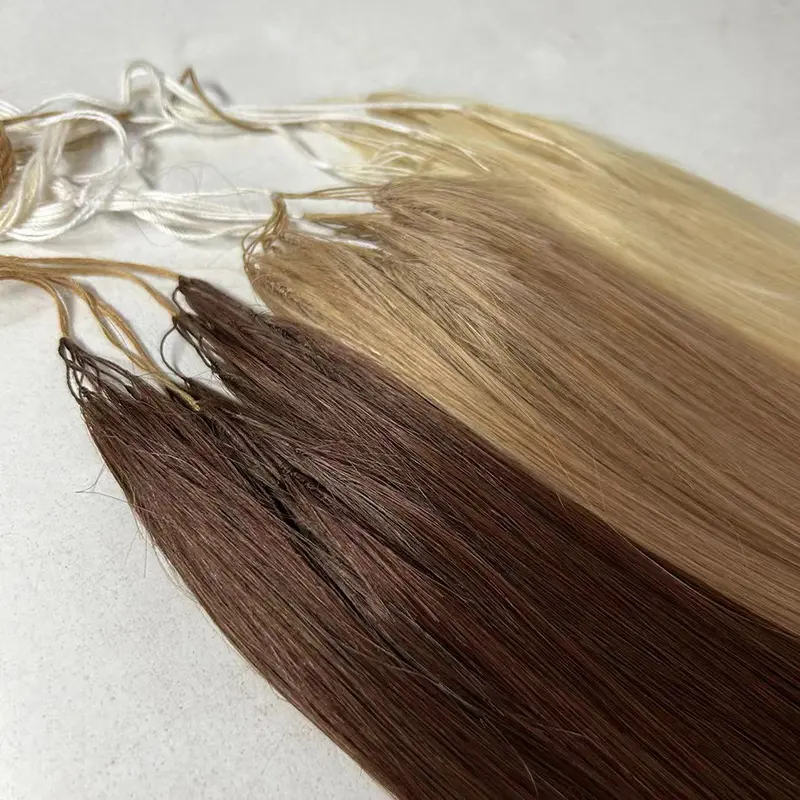 Fábrica estoque Fino e Forte invisível dupla desenhada penas cru virgem real cabelo humano Mais novas extensões de cabelo plumas