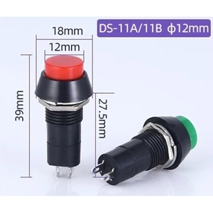 12mm 2 PIN momentaneo auto-Reset nero tondo interruttore a pulsante in plastica in acciaio inox IP67 1A/3A Max corrente funzione on off - Product Image 3