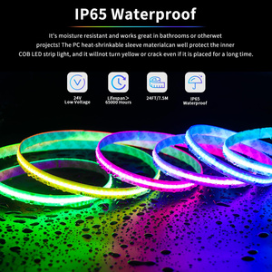 IP65 Waterproof RGB Smart IC COB <strong>LED</strong> Strip Light Addressable 24ft/7.5m,24V Color Flowing Strip Light