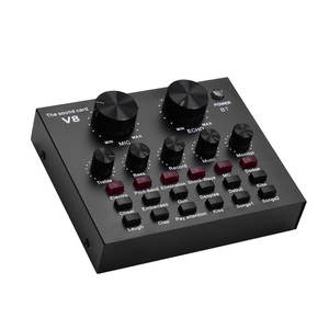 ライブストリーミング用の複数のサウンドエフェクト内蔵充電式バッテリーを備えた外部オーディオミキシングサウンドカードUSBオーディオインターフェース - Product Image 5