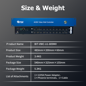 Настенный контроллер Bitvisus 4K60 8 в 9, Rs232, HDMI/DP, сетевой веб-контроль, 2x2, видео настенный матричный контроллер - Product Image 5