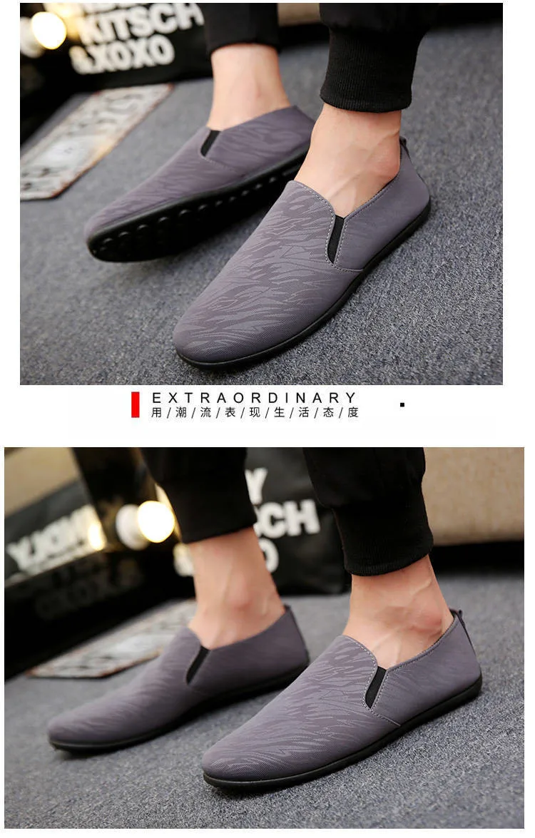 Fashion Mans Shoes Breathable Men Flat Casual Lazy Shoes Slip-on Loafers Peas Shoes