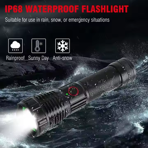 XHP90ハイパワーLED懐中電灯トーチ30Wパワフル2500ルーメン懐中電灯ハンマー入力出力電気機能付き - Product Image 5