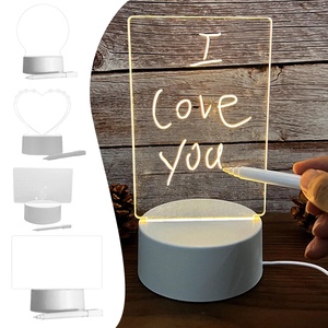 Yüksek şeffaf akrilik Diy not kurulu tatil ışık yaratıcı Led gece lambası Usb mesaj panosu ışık kalem ile - Product Image 3