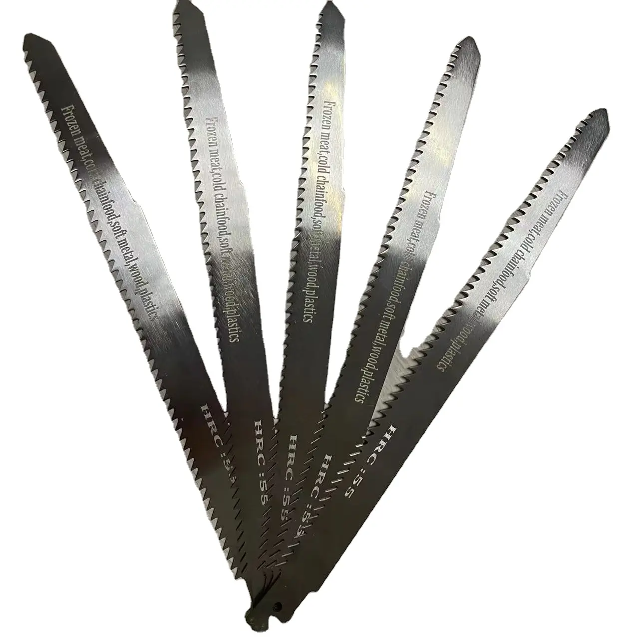 new products food grade cut blade Stainless Steel Reciprocating saw blades HRC 55 for frozen meat ice cubes metal wood plastic