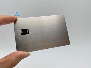 空白彩虹双芯片nfc金属信用卡<span class=keywords><strong>visa</strong></span>卡，带芯片4442/4428插槽