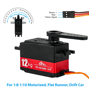 RC เซอร์โวดิจิตอล12kg เซอร์โวโลหะแบบโครงต่ำเซอร์โวโลหะแรงบิดสูงสำหรับรถบังคับบนถนน1/10 1/12โมเดลรถดริฟท์