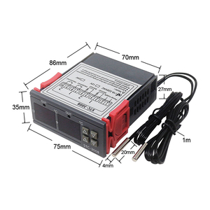 STC-3008 תצוגה כפולה שתי יציאות ממסר 220V תרמוסטט בקר טמפרטורה מתכוונן דיגיטלי