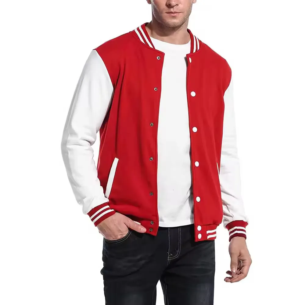 Reine Lederärmel Varsity-Jacke für die Wintersaison in hochwertiger Outdoor-Custom Made Logo Varsity-Jacke