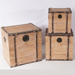 Home Storage <strong>Trunk</strong> With White Powder Coating Finishing With Two Golden Lock &amp; Handle for Organizer Set of 2 - Product Image 5