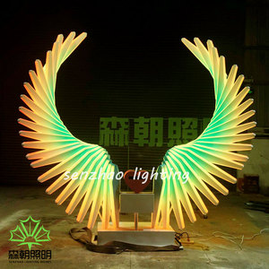 Senzhao ประติมากรรมไฟ LED รูปปีกนางฟ้าแบบทันสมัยไฟ LED ปรับแต่งได้ตามต้องการ IP65ลวดลายกันน้ำ - Product Image 4