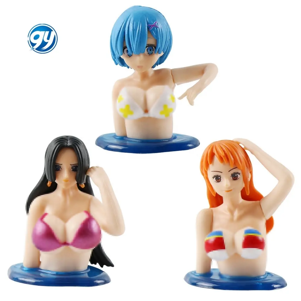 Figura Anime petto che scuote la decorazione dell'auto bambola Re Zero Rem 1 pezzo Nami Boa Hancock Sexy ragazza Manga figurina