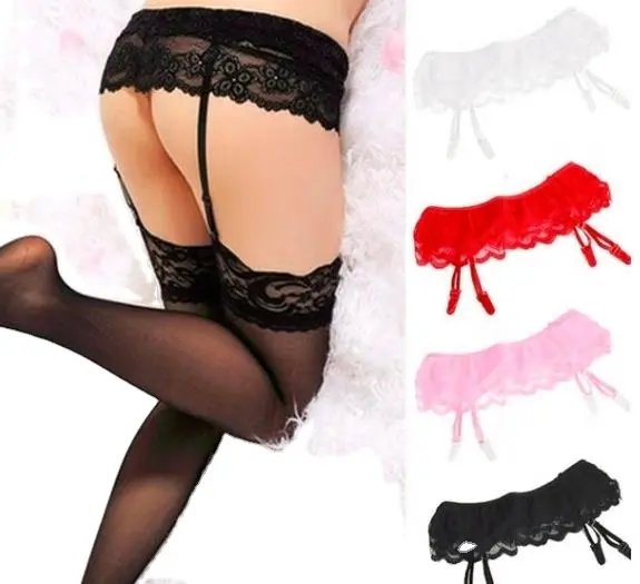 Hot Sexy Leggings Thigh-Highs Lace Top Stockings Socks+Suspender Garter Belt