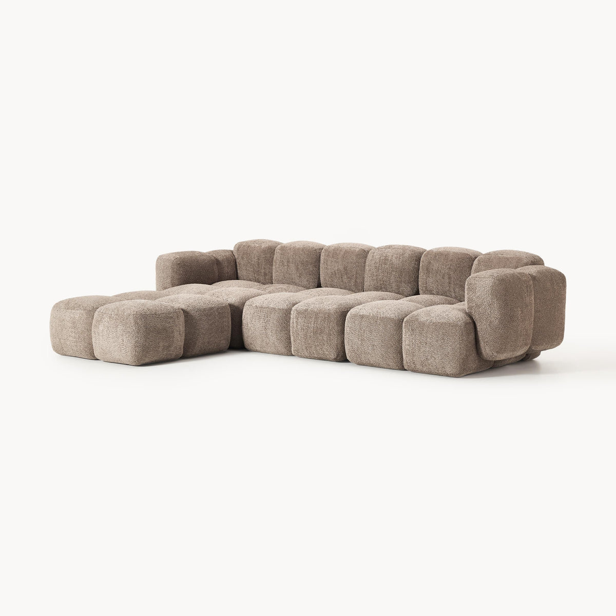 Taupe Bouclé Sheepskin Fabric