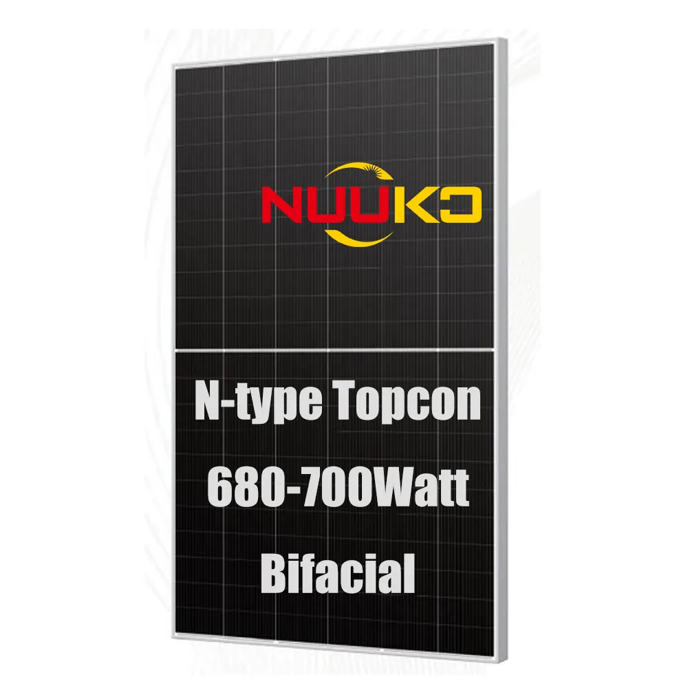 Nuuko bifacial bảng điều khiển năng lượng mặt trời cho hệ thống lưu trữ năng lượng hiệu quả cao công nghiệp n-loại tấm