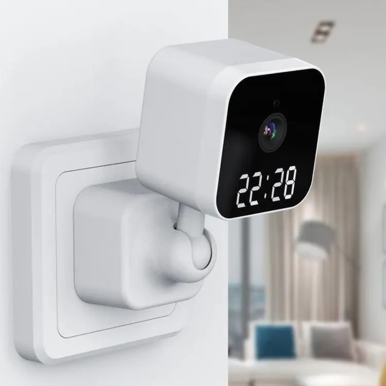 Smart Life WiFi IP Camera Wall Mount Digital Clock Cam Indoor Wireless Home Tuya Security CCTV Camera