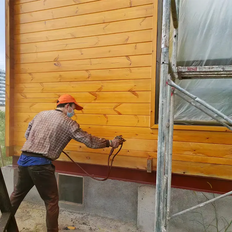Открытый деревянный дом на водной основе краска для сада