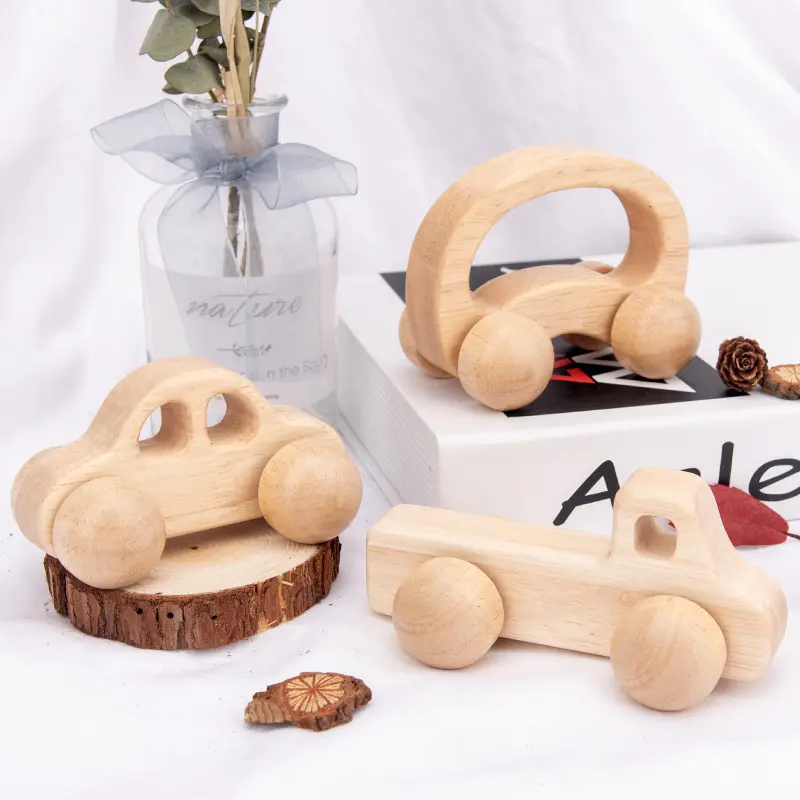 Giocattolo di legno per bambini animale forma carina afferrare la mano inerziale Push Car 0-3 anni regalo molare per bambini