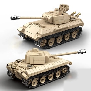 QuanGuan 100245WW2ミリタリーモデル第二次世界大戦ドイツ中型タンクコレクションモデルDIYアセンブリレンガのおもちゃビルディングブロックセット - Product Image 1