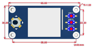 Cappello Display LCD IPS da 1.3 pollici per Raspberry Pi, 240x240 pixel RGB 65K colore, Driver interfaccia SPI ST7789