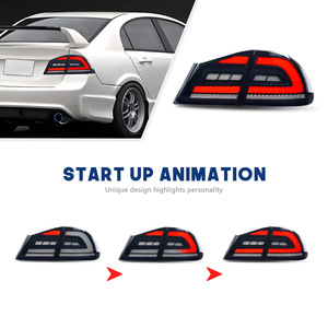 Cụm đèn hậu LED Honda Civic FD2 2005-2012, tích hợp xi nhan động, vỏ gương trong suốt + đèn dẫn hướng đỏ - Product Image 3