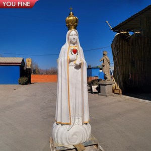 Youfine Tùy Chỉnh Cuộc Sống Kích Thước Đá Cẩm Thạch Lộ Đức Và Thánh Bernadette Bức Tượng Thánh Trinh Nữ Maria Điêu Khắc Cho Nhà Thờ Ngoài Trời Nhà Nguyện - Product Image 5