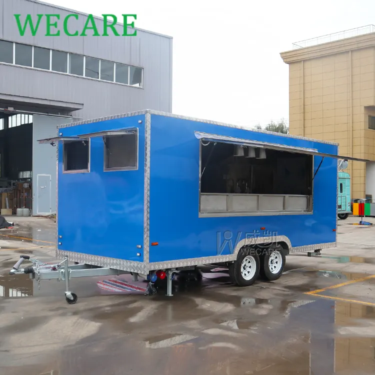 Wecare reboque móvel para comida, restaurante, cozinha, bar, foodtruck, forno a lenha, pizza, cerveja, trailer de caminhão de comida