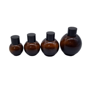 10ml 20ml 30ml 50ml Round <strong>Gourd</strong> Shape Glass Amber Liquid Essence Spray <strong>Oil</strong> Bottle Plastic Insert Cap Dropper for Essential <strong>Oil</strong> - Product Image 3