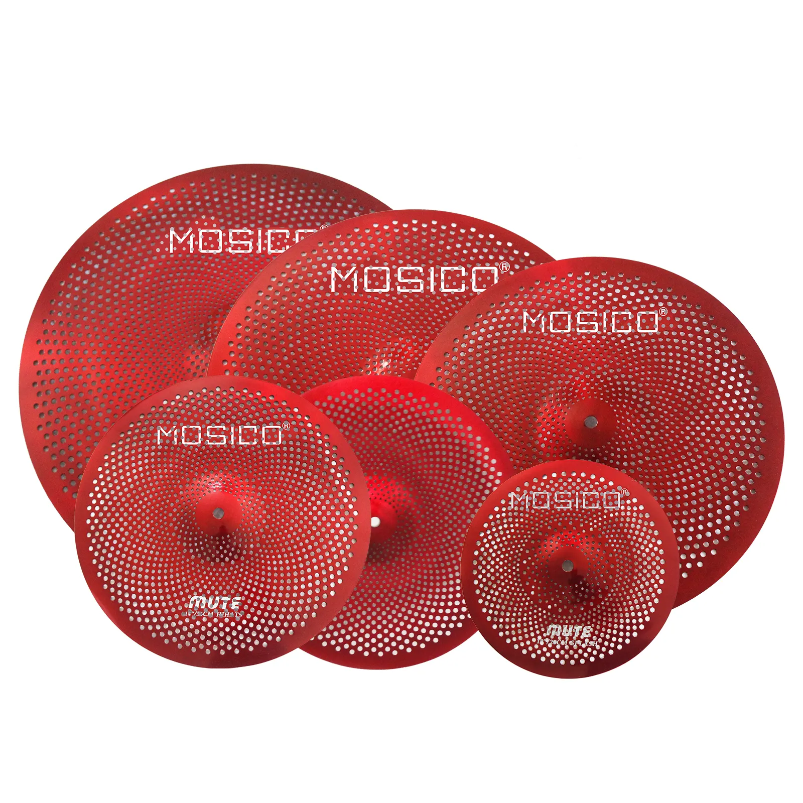 PLATILLO RED MUTE 10 ''SPLASH + 14'' HIHAT + 16 ''CRASH + 18'' CRASH + 20 ''RIDE