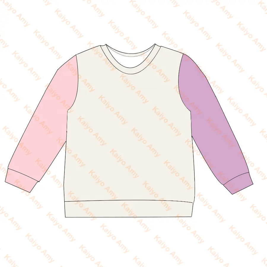 new design crewneck sweatshirt unisex children girls color block long sleeve pullover sweatshirt