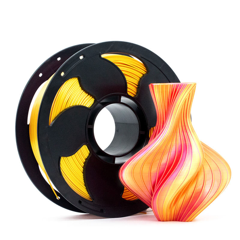 Soie PLA-2SSC-006 Or Clair + Rouge Pêche