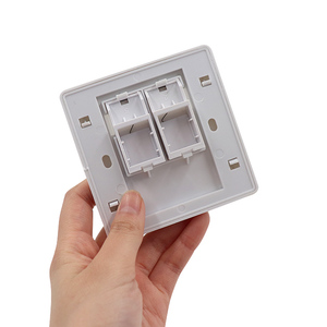 1 2 4 Port FTTH <strong>Networking</strong> Faceplate Cat6 Cat5 Cat7 Keystone Jack RJ45 RJ11 Wall Plate <strong>Telecom</strong> Fiber Optic <strong>Device</strong> - Product Image 2