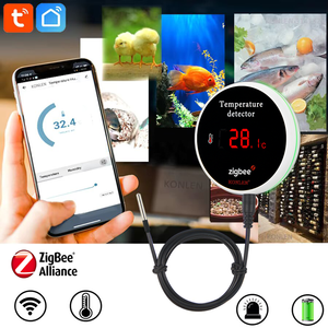 Tuya Smart Home <strong>Zigbee</strong> <strong>Temperature</strong> <strong>Sensor</strong> 3m Wire Digital Smartlife Thermometer Room Water Pool Thermostat Alarm Remote - Product Image 3