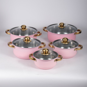 18/<strong>20</strong>/22/24/26CM High Quality Pink Non-Stick Cookware <strong>Set</strong> Popular 5PCS Pot <strong>Set</strong>