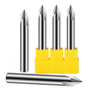 Solid Carbide 3 Flute <strong>Chamfer</strong> <strong>End</strong> <strong>Mill</strong> 45 Degree Grooving Tool Cutter Carbide Milling Cutter