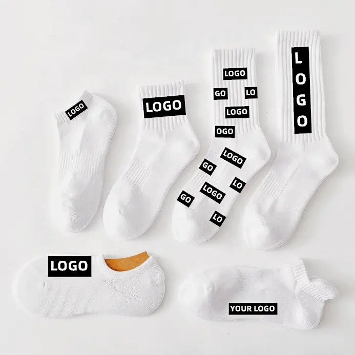 Custom Socks Design Próprio Logo Crew Socks Sem Pedido Mínimo Privado Seu Rótulo Bamboo Cotton Black Man Sport Sock Elite calcetines