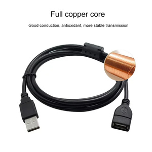 5ft USB 2.0 uzatma kablosu manyetik adaptörü ile erkek kadın örgü koruyucu bilgisayar yazıcı kamera USB cihazlar için - Product Image 3