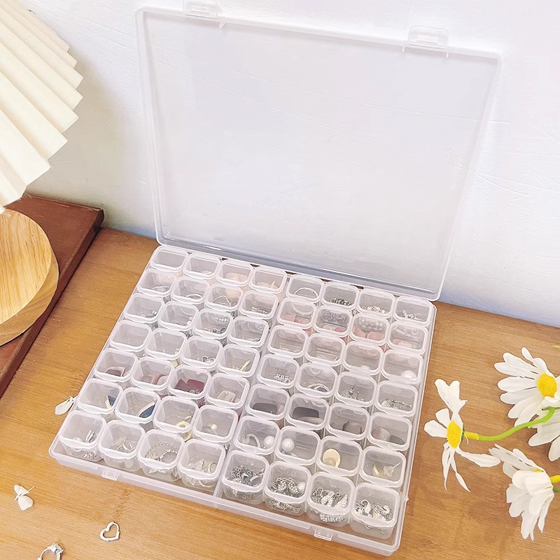 56-compartment transparent storage box