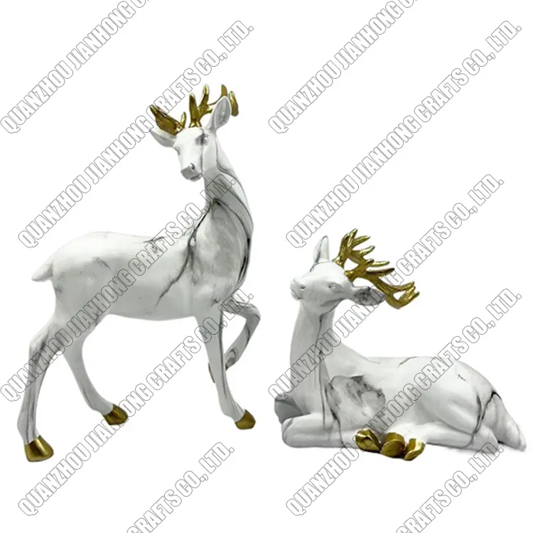 Figuras de ciervos pequeños de resina artesanales de decoración Vintafe hechas a medida
