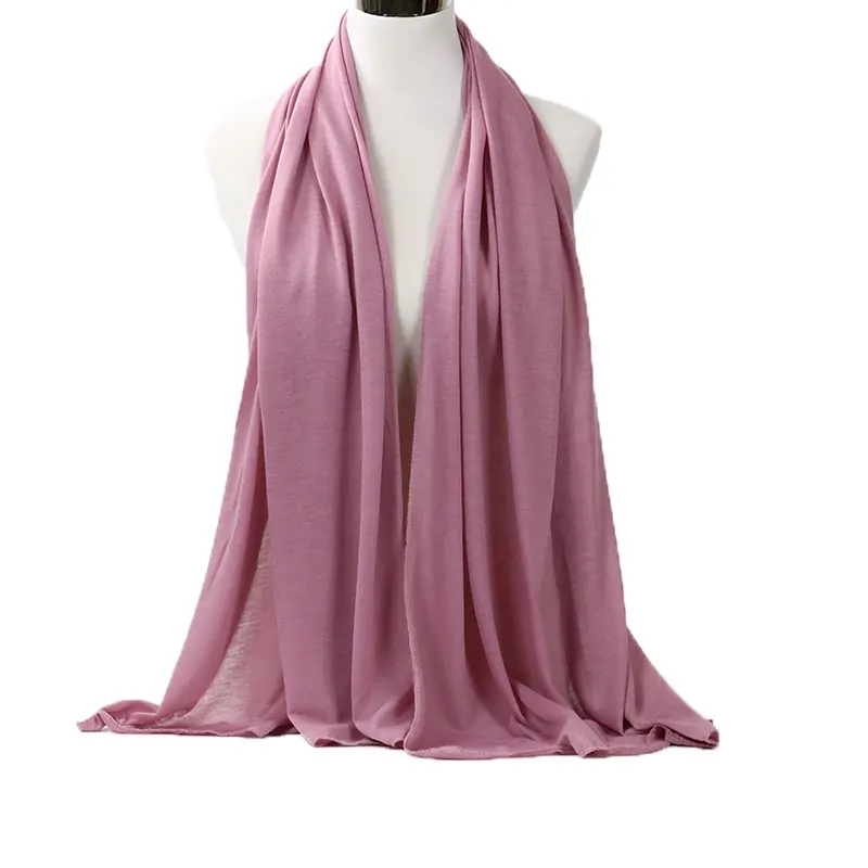 Hijab en jersey de qualité supérieure hijab musulman hijab en mousseline de soie unie de 16 couleurs pour femmes vente à chaud