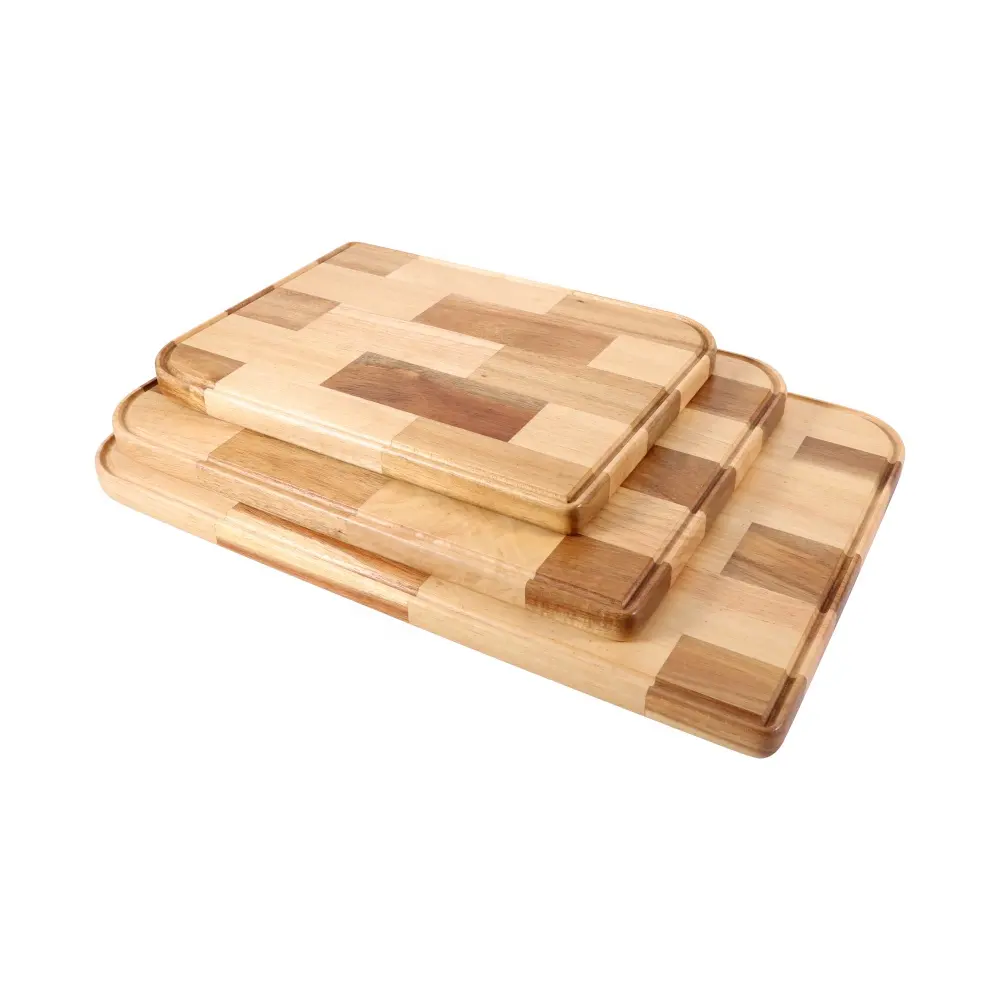 Planche à découper durable en bois d'acacia et en caoutchouc Planche à fromage en bois