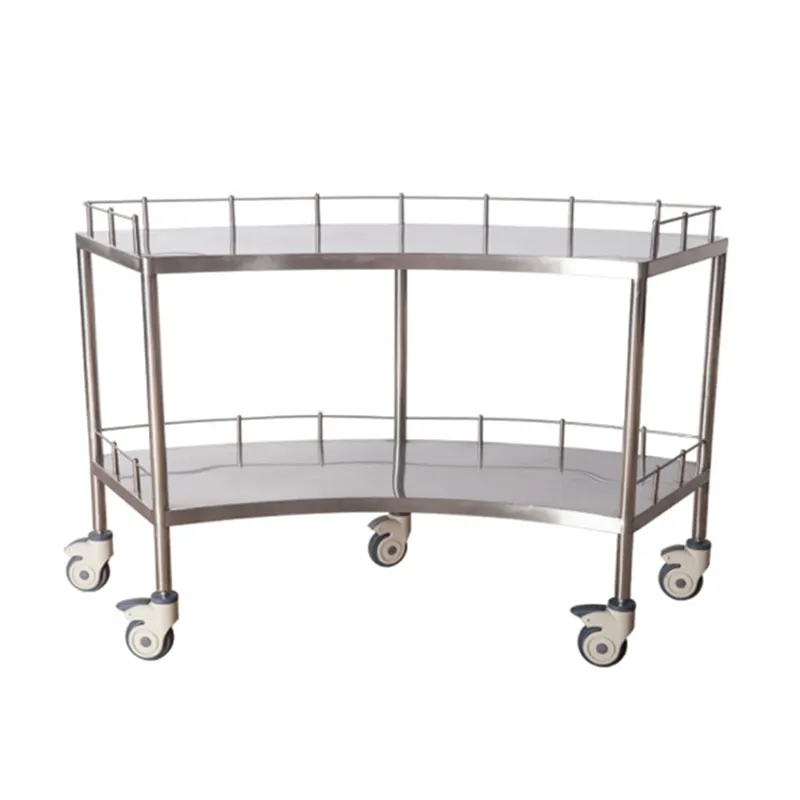 Hospital Medical Stainless Steel Hospital Equipment Trolley Surgical Instruments Cart Medical Fan-Shaped Apparatus Cart