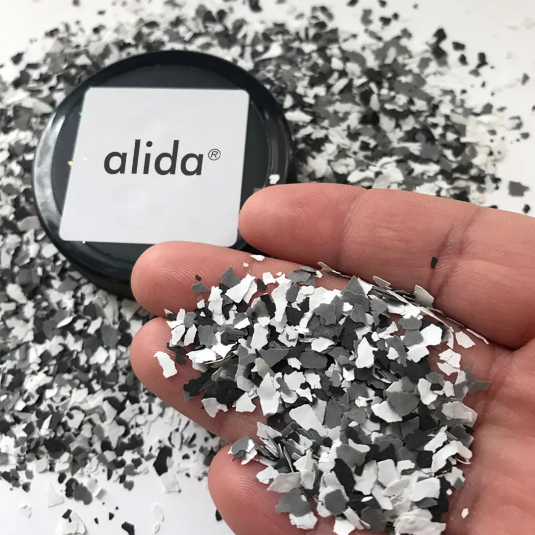 Alida Vinyl Epoxy Vloer Schilfers Beton Kleurrijke Mica Vlokken Voor Vloeren
