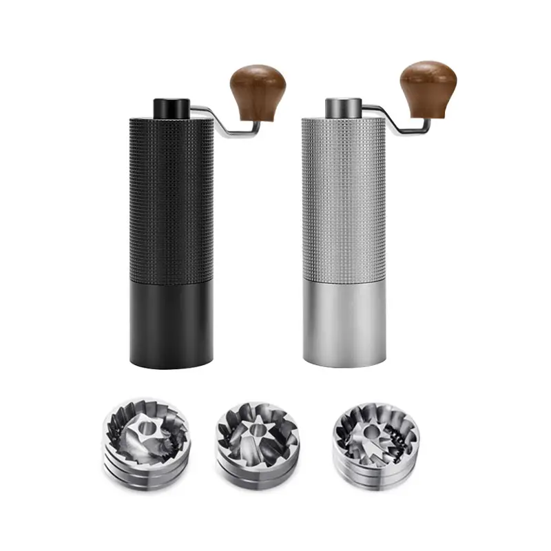 2024 Al-Alloy Body 420 Stainless Steel Burr Homeuse Espresso Mini Small Hand Mill Portable Manual Coffee Grinder